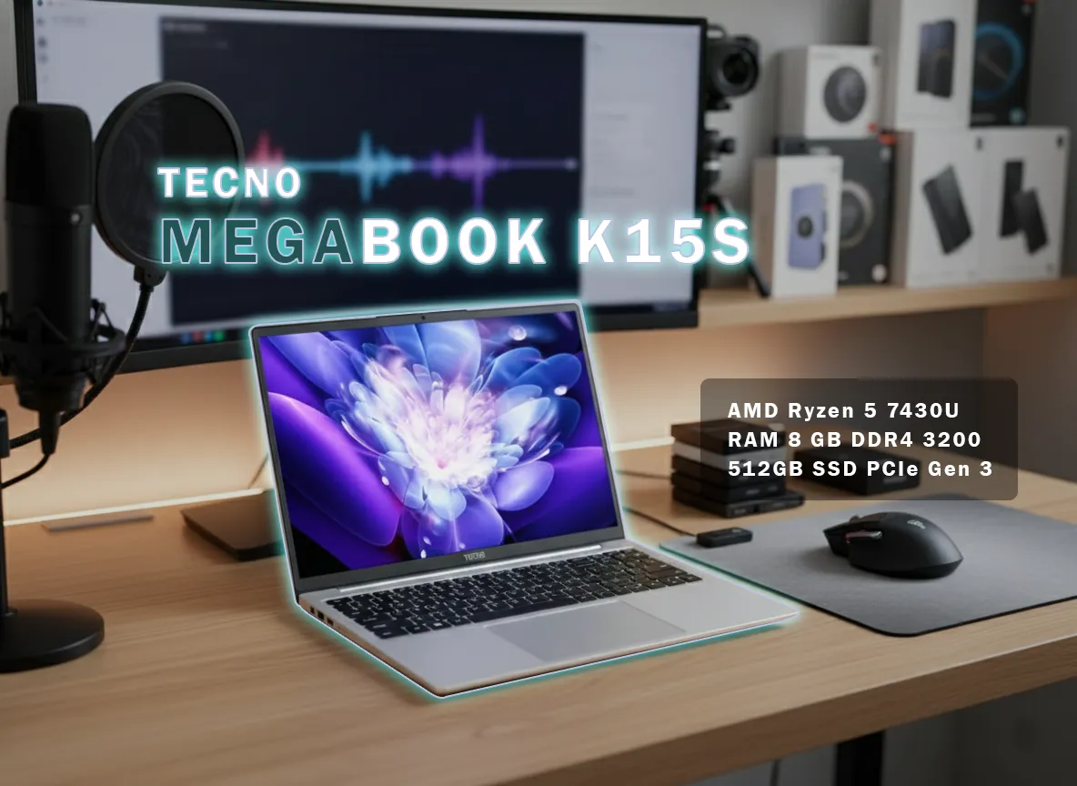 Tecno Megabook K15S: Laptop 6 Jutaan yang Serius di Performa dan Desain